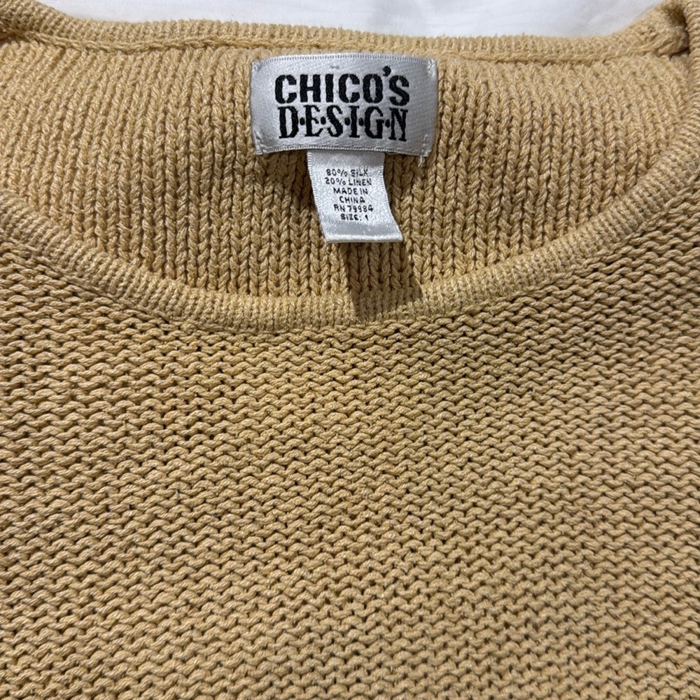 Chicos sz 1 silk and linen long sleeve sweater. Perfect!